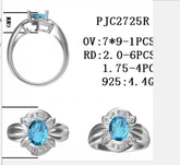 Sterling Silver Semi Mount Ring Setting Oval OV 9x7mm Halo Design Whit - Syzjewelry